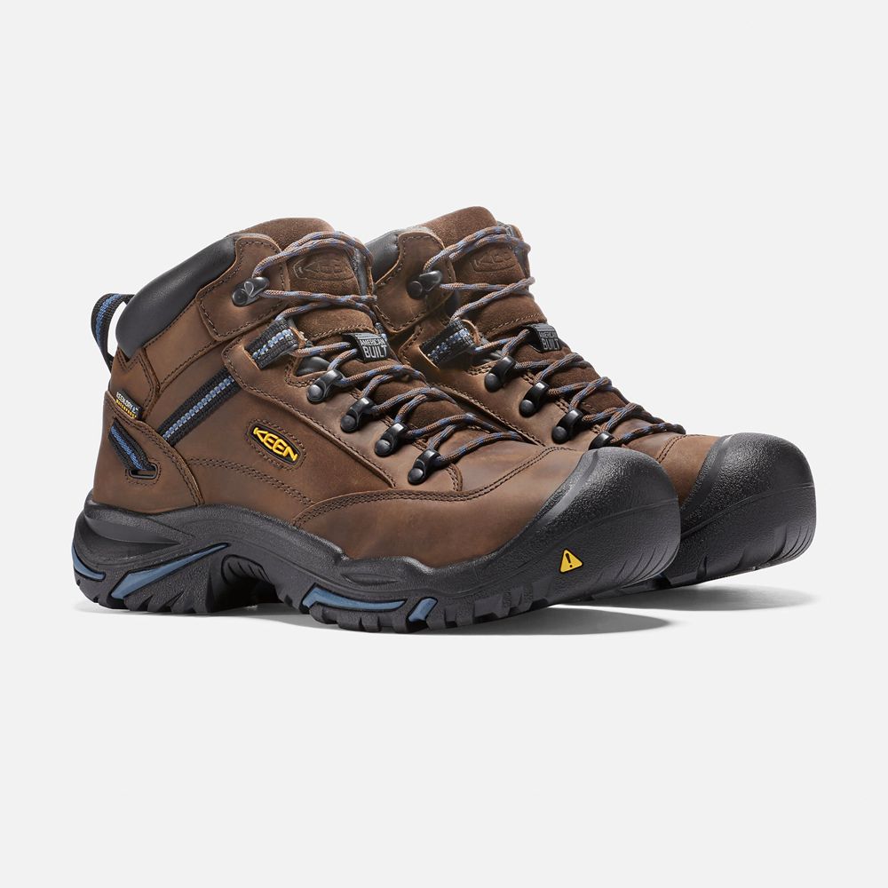 Keen Laarzen Heren Bruin - Braddock Al Waterproof Mid (Steel Toe) - 51476-ZDHN